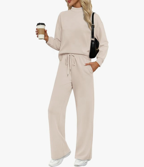 Women's Long-sleeved Sweater And Wide-leg Pants Two-piece Suit - Image 2