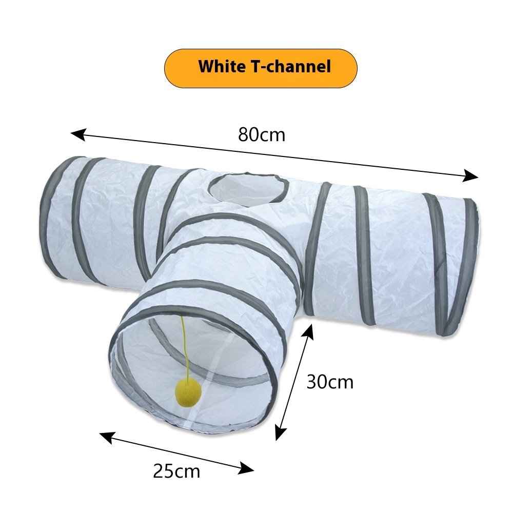 White Cat Tunnel Rolling Dragon Pet Toy Supplies - Image 4