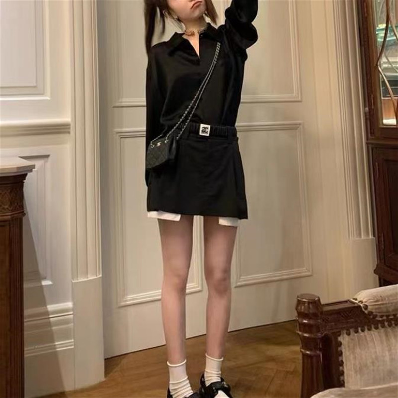 Women's Summer Design Sense Niche Acetate Satin Salt Shirt - Image 9
