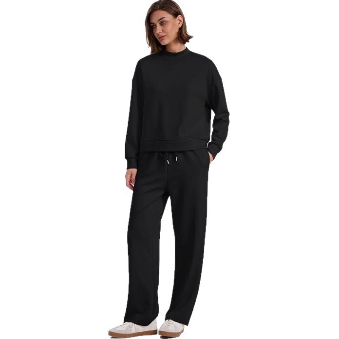 Women's Long-sleeved Sweater And Wide-leg Pants Two-piece Suit - Image 3