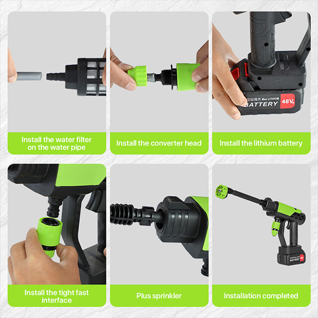 Cordless Car Pressure Washer Water High Power Jet Wash Cleaner Portable 2Battery - Image 8