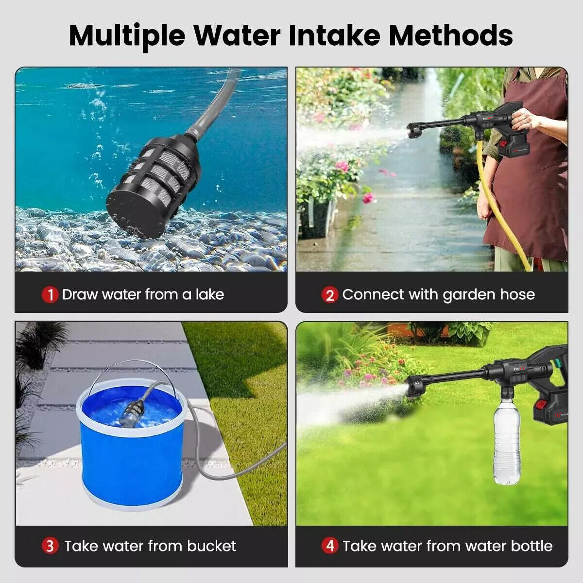 Portable Cordless Car Pressure Washer Water High Jet Wash Cleaner Gun And 2 Battery - Image 6