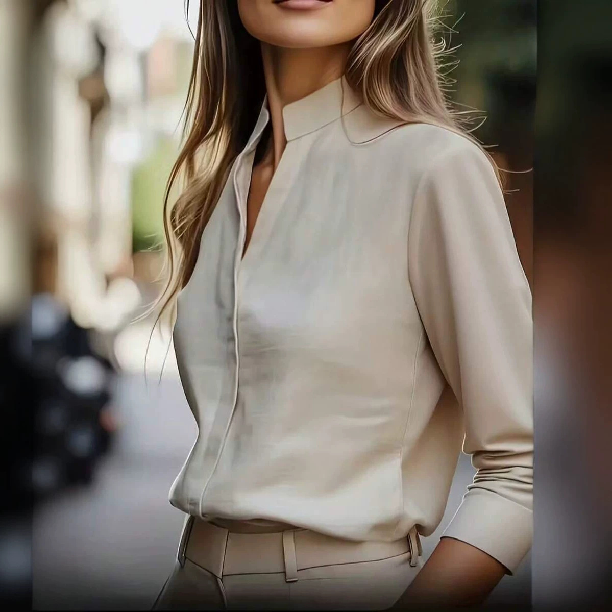 Solid-color Minimalist Chic Womens Top - Image 5