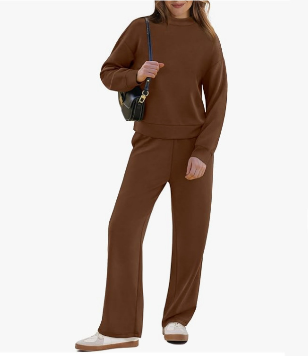 Women's Long-sleeved Sweater And Wide-leg Pants Two-piece Suit - Image 7