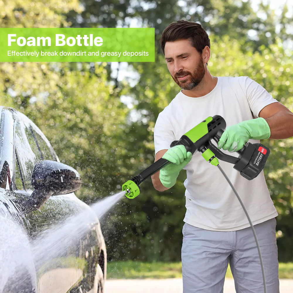 Cordless Car Pressure Washer Water High Power Jet Wash Cleaner Portable 2Battery - Image 9