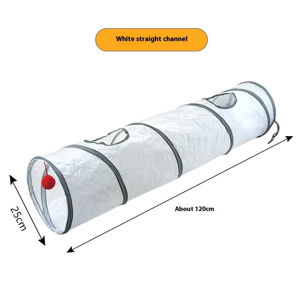 White Cat Tunnel Rolling Dragon Pet Toy Supplies - Image 2