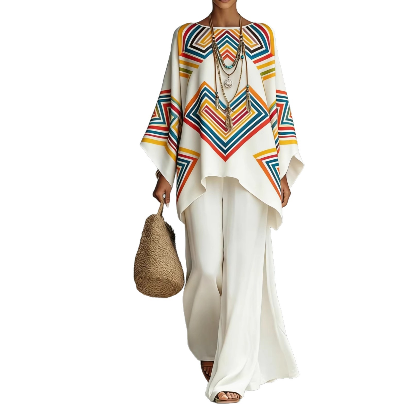 Women's Fashionable Printed Crew-Neck Casual Long-Sleeve Set - Image 5