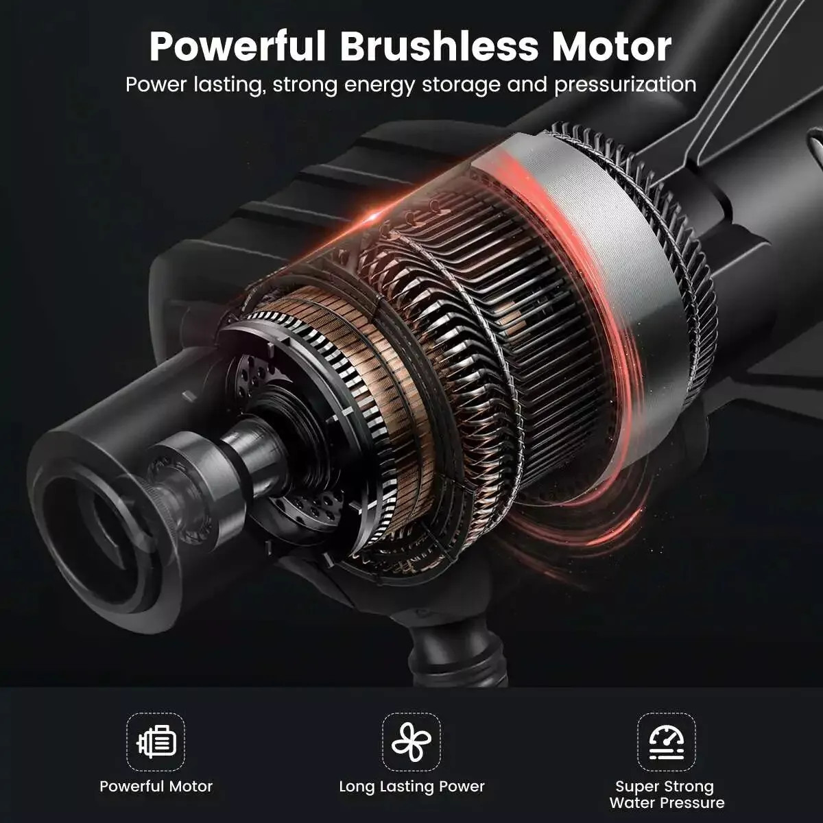 Portable Cordless Car Pressure Washer Water High Jet Wash Cleaner Gun And 2 Battery - Image 7