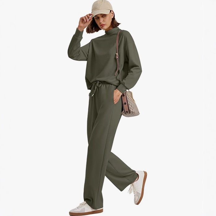 Women's Long-sleeved Sweater And Wide-leg Pants Two-piece Suit - Image 4