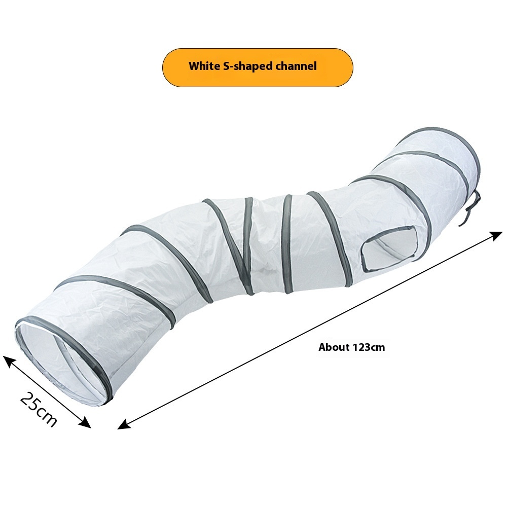 White Cat Tunnel Rolling Dragon Pet Toy Supplies - Image 10