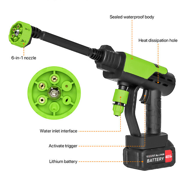 Cordless Car Pressure Washer Water High Power Jet Wash Cleaner Portable 2Battery - Image 6