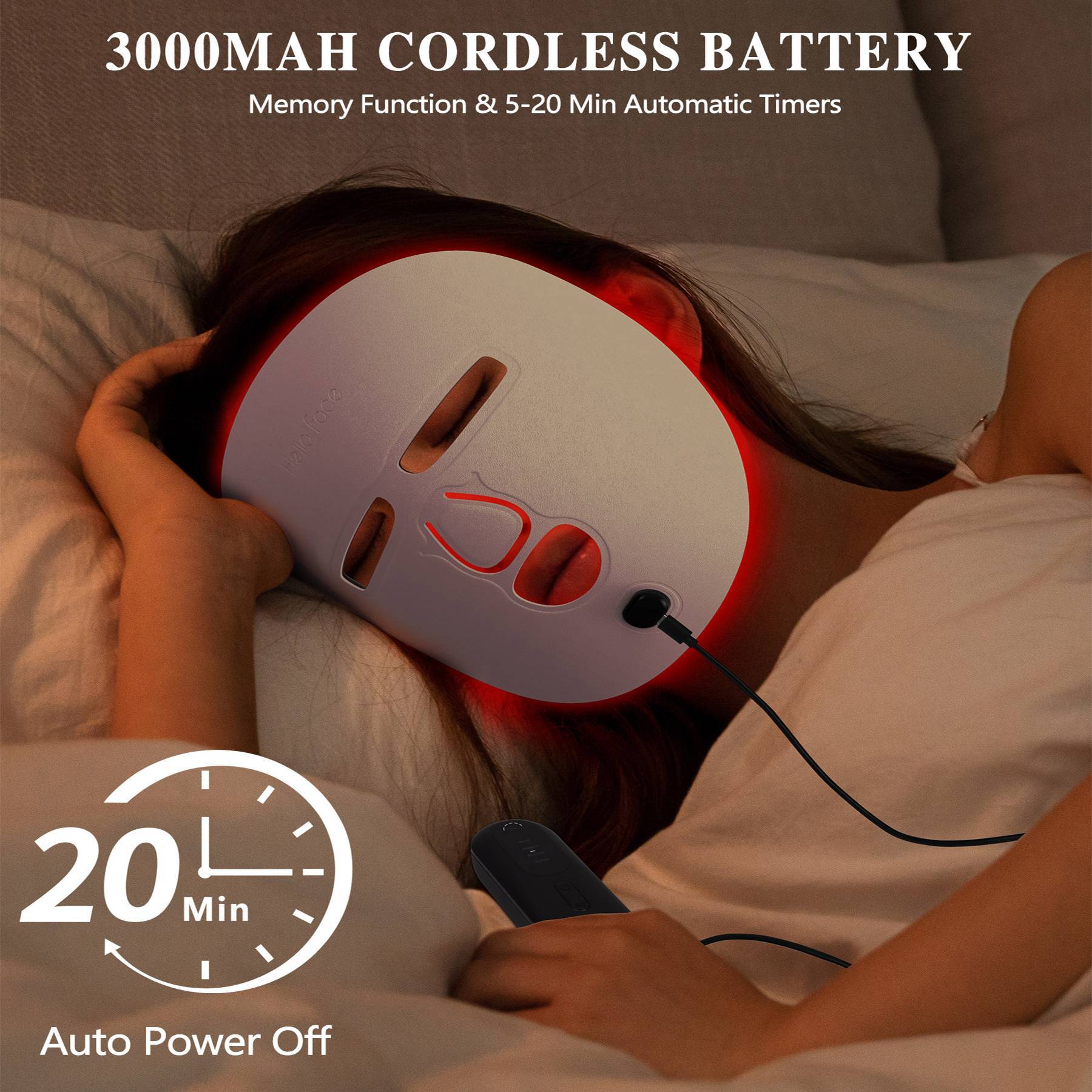 LED Face Mask Facial Care Tool, Red Light Therapy Mask For Face For Home Travel - Image 7